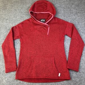 Stio Women's Sweetwater Fleece Hoodie Autumn Red 1/4 Zip Size Medium